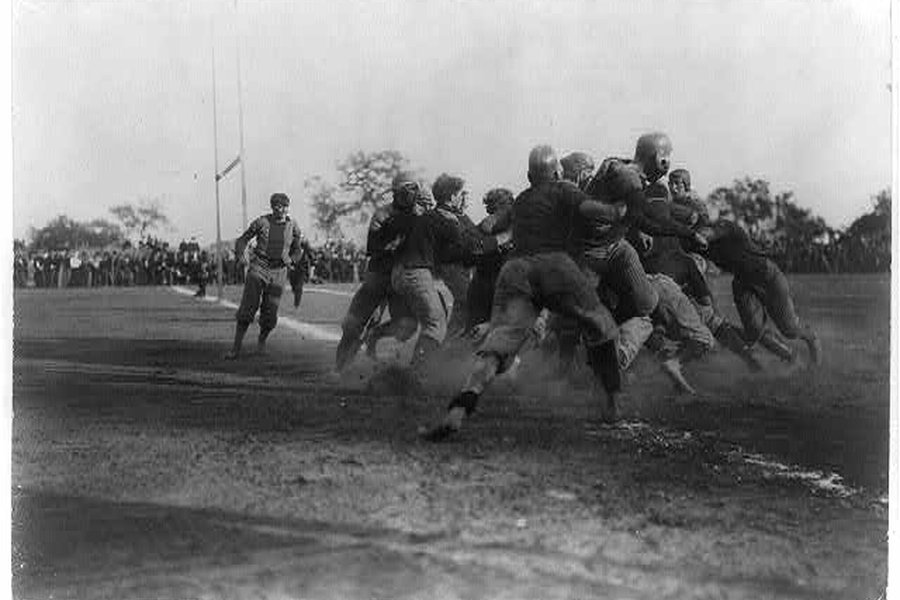 Football scrimmage, 1902