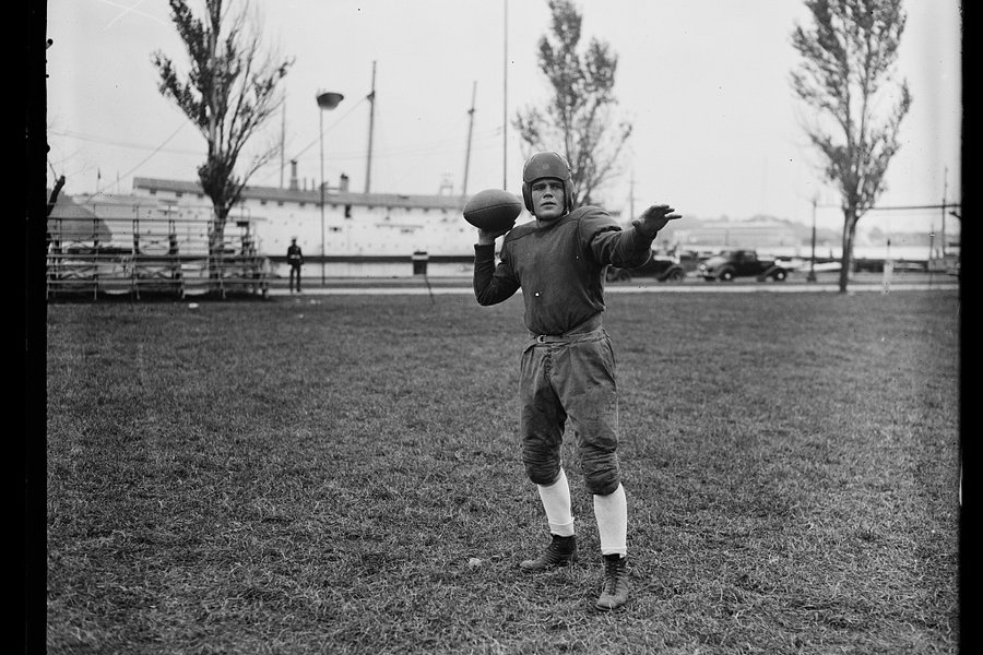 Naval Academy fullback punting, 1935